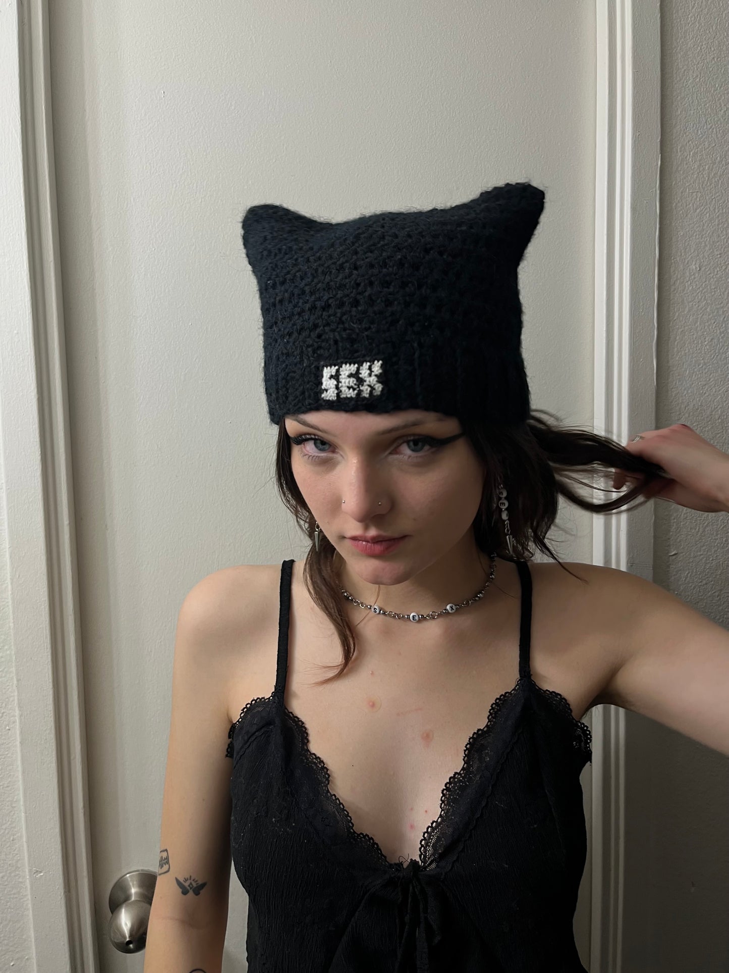 Crochet SEX Cat Ear Beanie