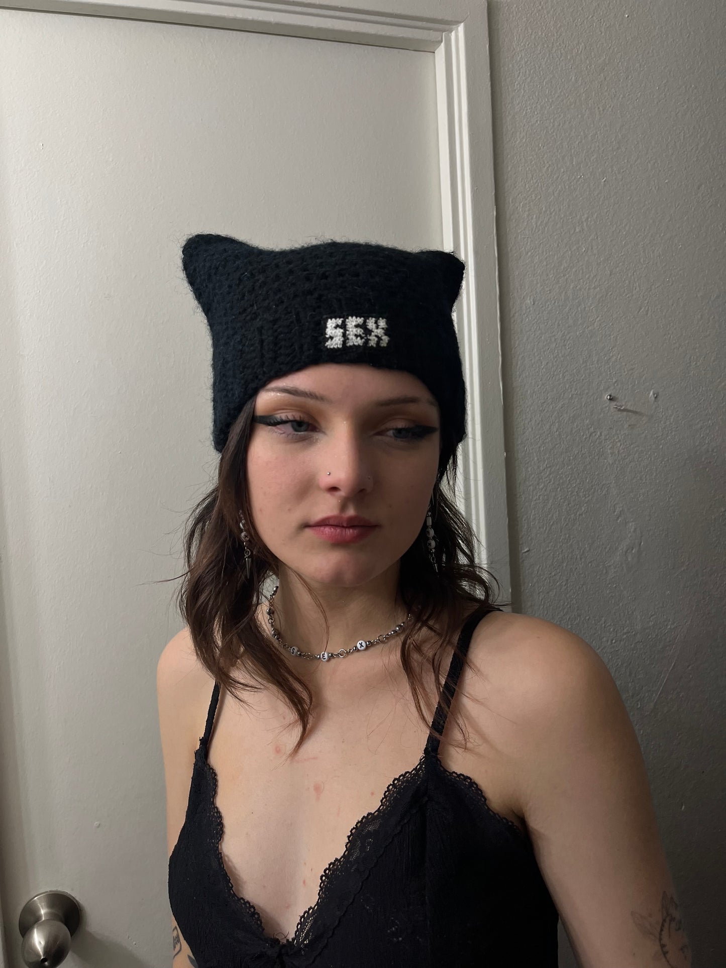 Crochet SEX Cat Ear Beanie