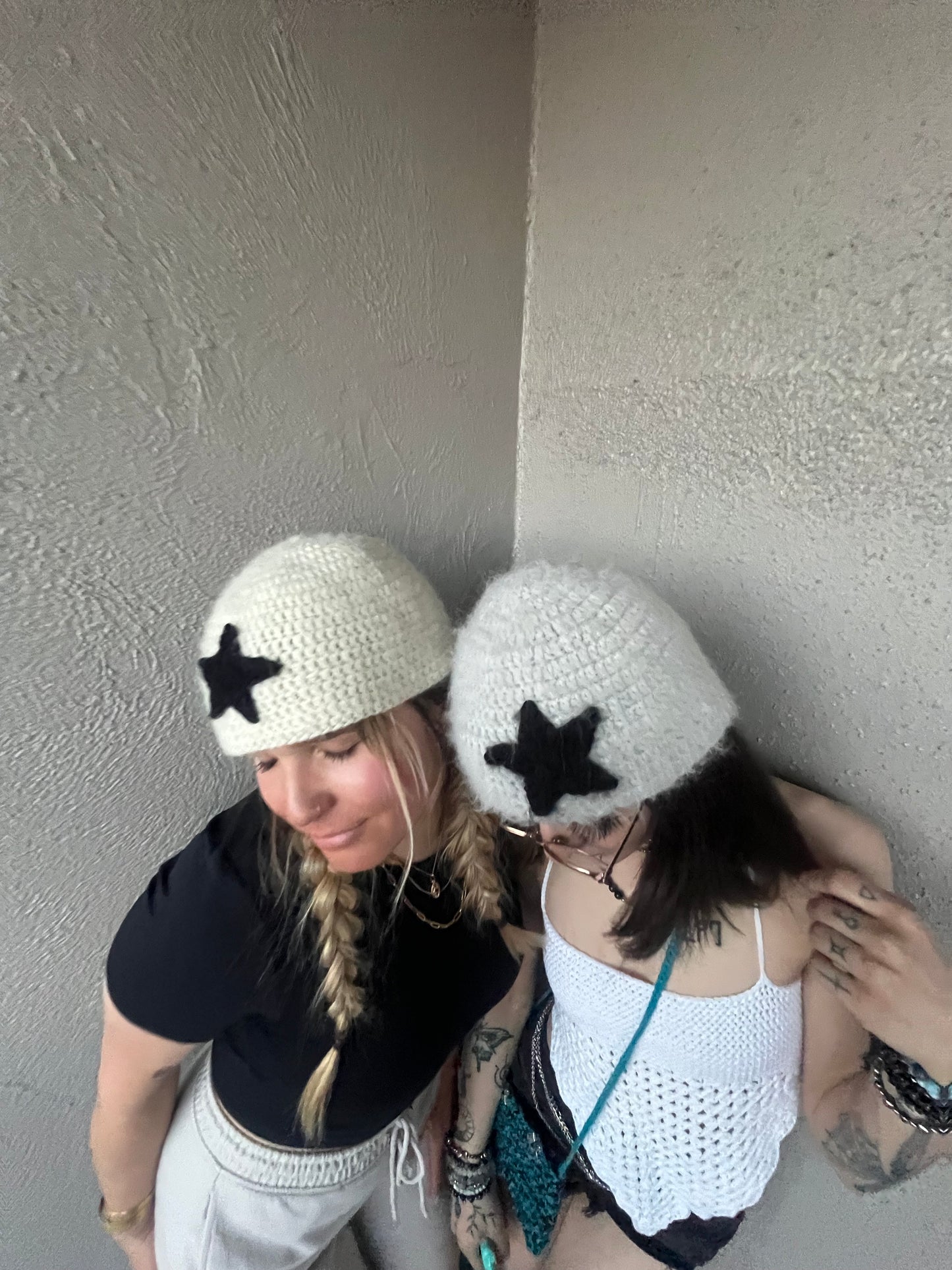 Fuzzy Wool Star Beanie