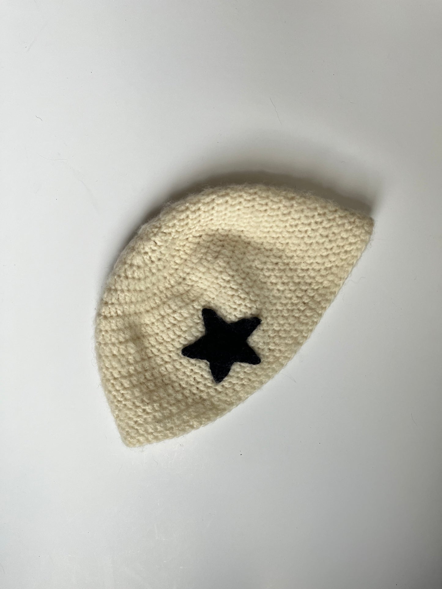 Fuzzy Wool Star Beanie
