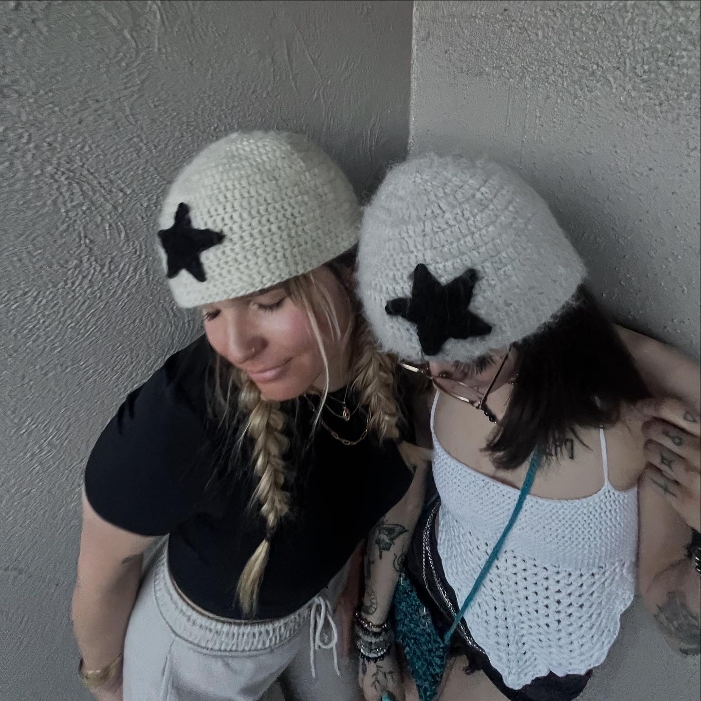 Fuzzy Wool Star Beanie