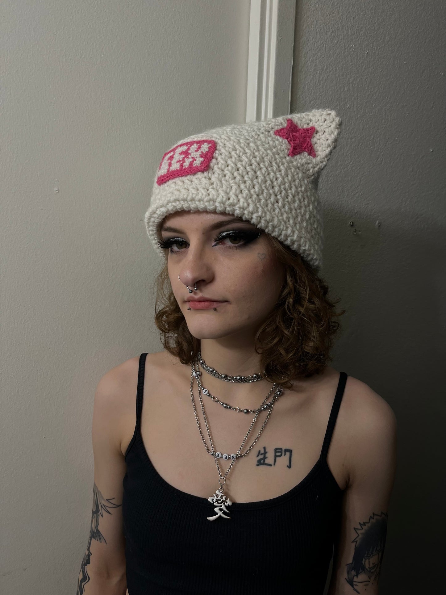 SEX Crochet Wool Cat Ear Beanie