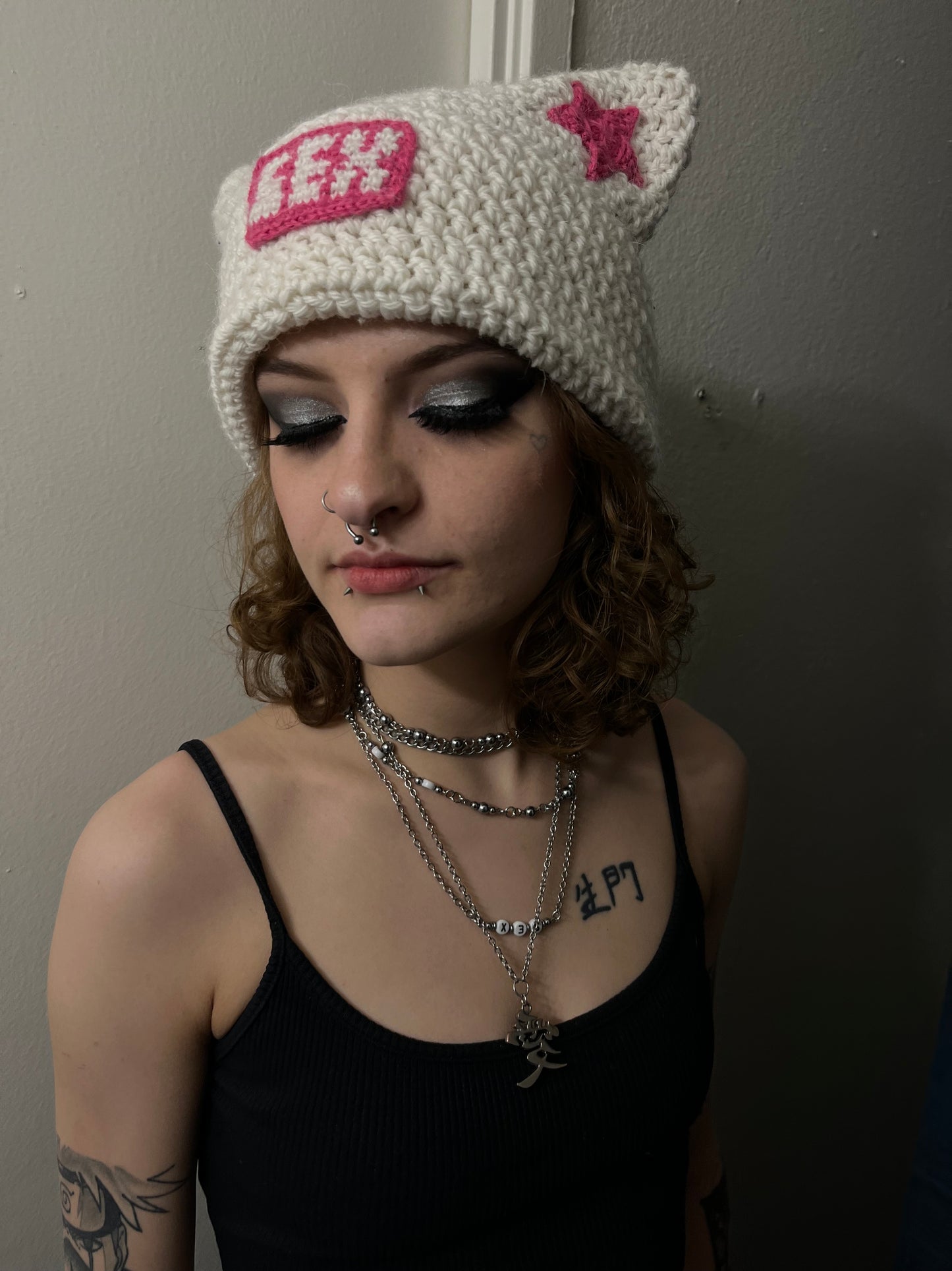 SEX Crochet Wool Cat Ear Beanie