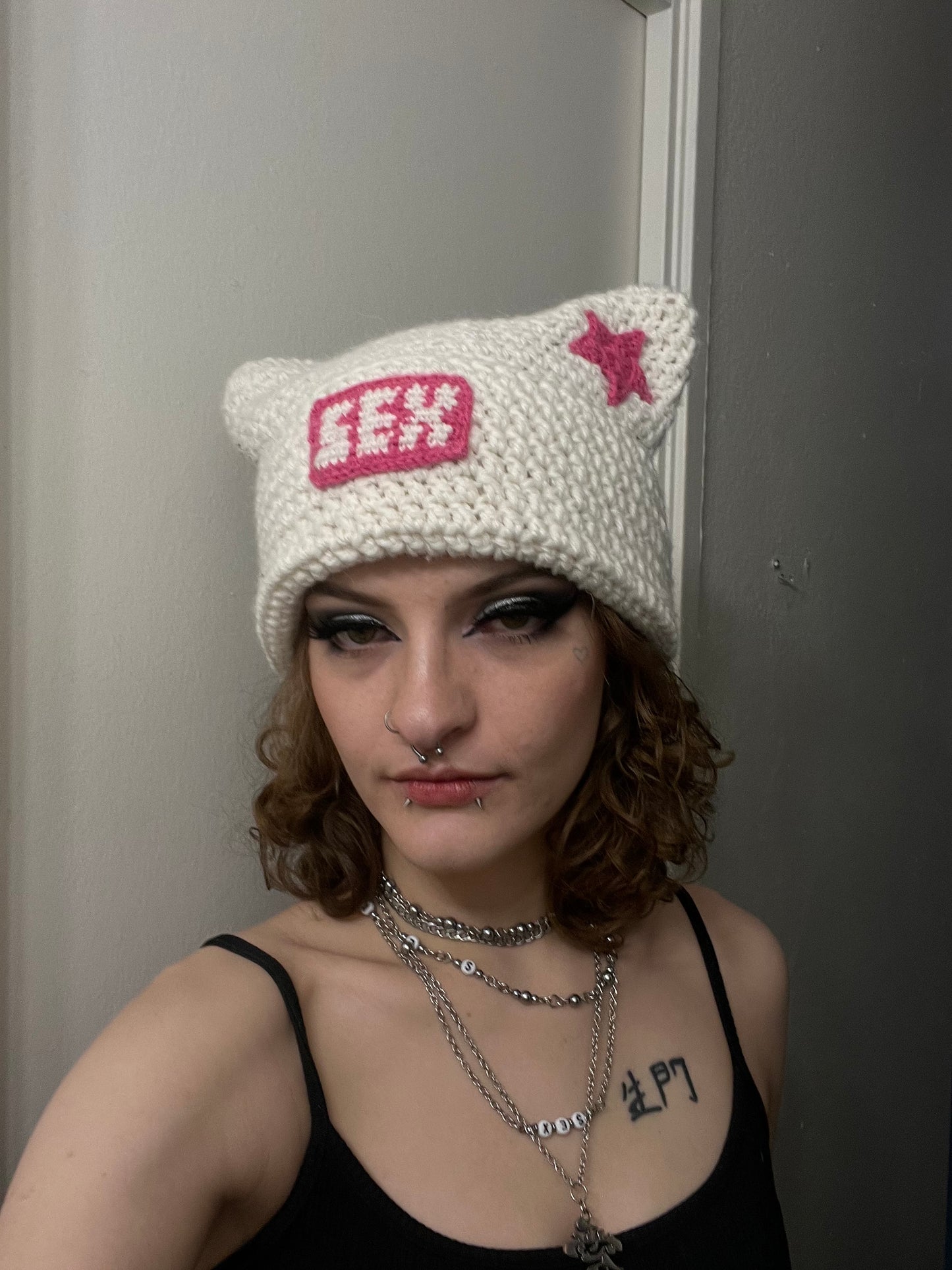 SEX Crochet Wool Cat Ear Beanie