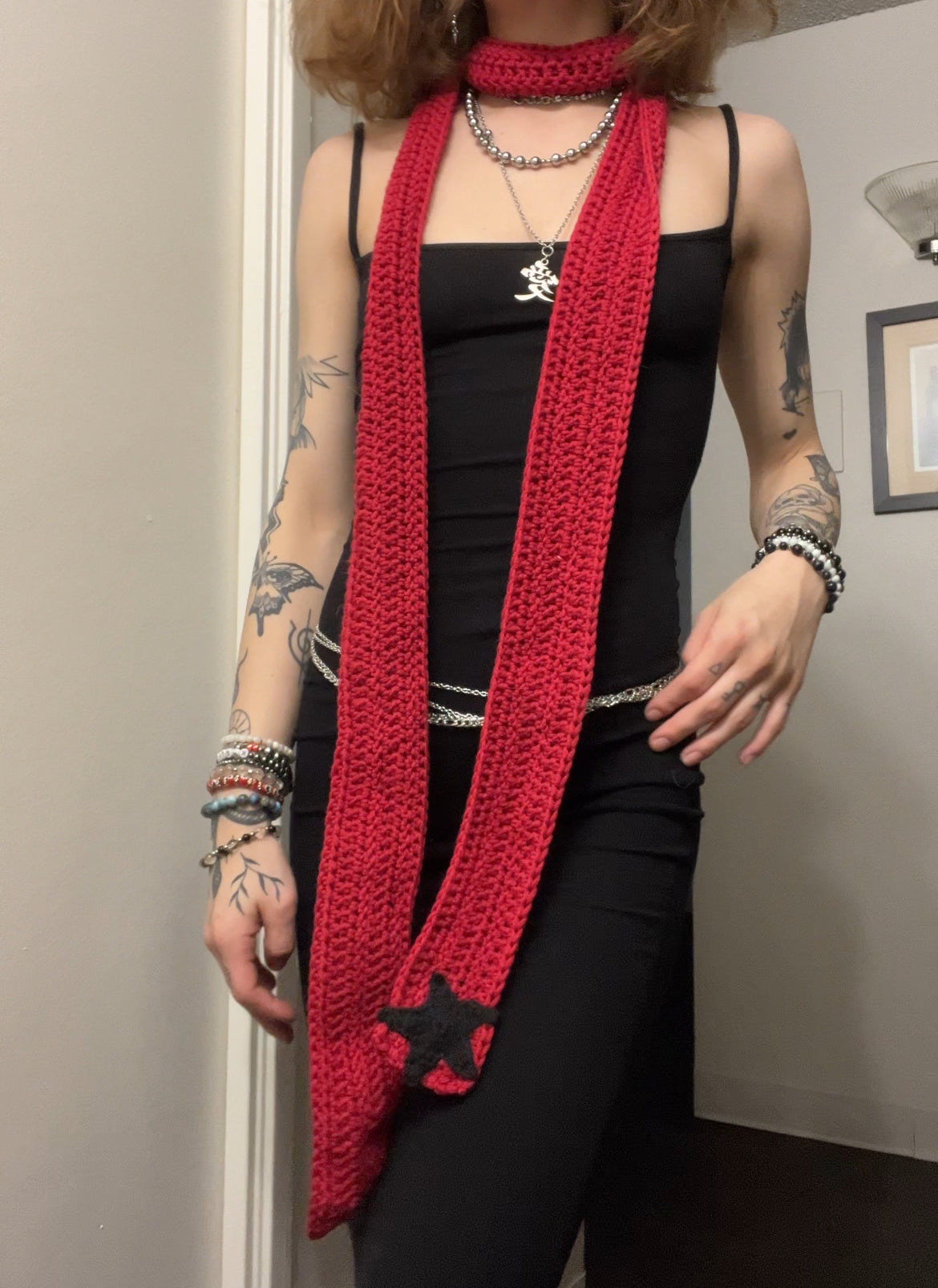 Wool Star Skinny Scarf